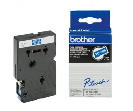 Original tape Brother TC-595 white on Blue 9mm x 7.7m