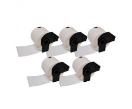 5 Compatible Labels, Brother DK11240 102mm x 51mm 600 / White Roll