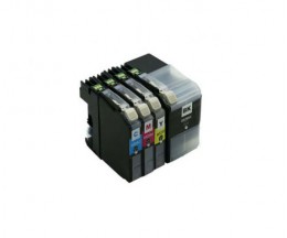 4 Compatible Ink Cartridges, Brother LC-529 XL Black + LC-525 XL Color ~ 2.600 / 1.500 Pages