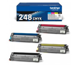 4 Original Toners, Brother TN-248 Black + Colors ~ 1.000 Pages
