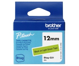 Original tape Brother BTAG-G31 black on green 12mm x 4m