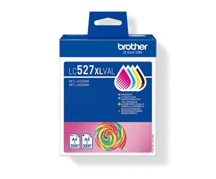 4 Original Ink Cartridges, Brother LC-527 XLVAL Black + Color ~ 3.000 / 2.000 pages