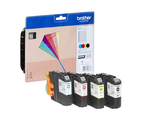 4 Original Ink Cartridges, Brother LC-223 Black + Color 11.8 / 5.9ml ~ 500 Pages