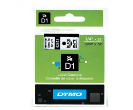 Original Tape DYMO 43613 Black / White 6mm x 7m
