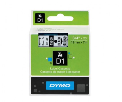 Original Tape DYMO 45800 Black / Transparent 19mm x 7m