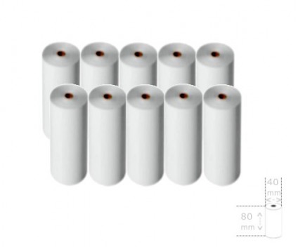 10 Thermal Paper Rolls 80x40x11mm