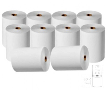 10 Thermal Paper Rolls 80x70x11mm