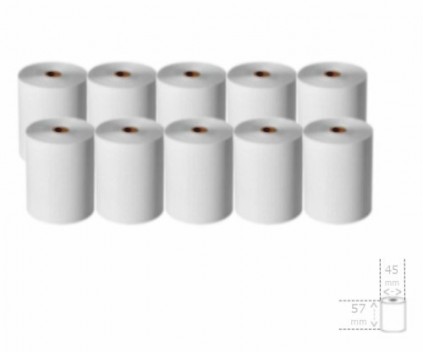 10 Thermal Paper Rolls 57x45x11mm