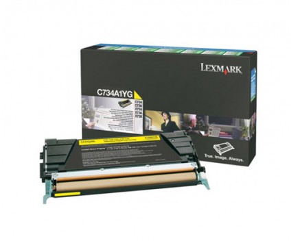 Original Toner Lexmark C734A1YG Yellow ~ 6.000 Pages