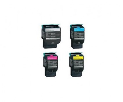 4 Compatible Toners, Lexmark C544X Black + Color ~ 6.000 / 4.000 Pages