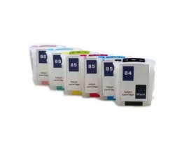 6 Compatible Ink Cartridges, HP 84 Black 69ml + HP 85 Color 69ml