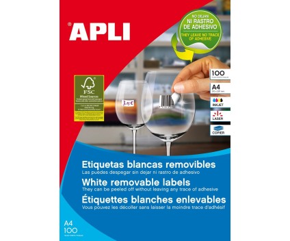 Original Labels Apli 03060 White 210mm x 297mm - 100 Sheets