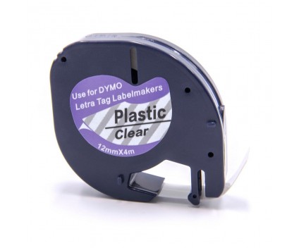 Compatible Tape DYMO 12267 Black / Clear 12mm x 4m