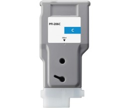 Compatible Ink Cartridge Canon PFI-206 C Cyan 300ml