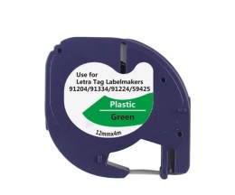 Compatible Tape DYMO S0721640 12m x 4m Black text on a green background