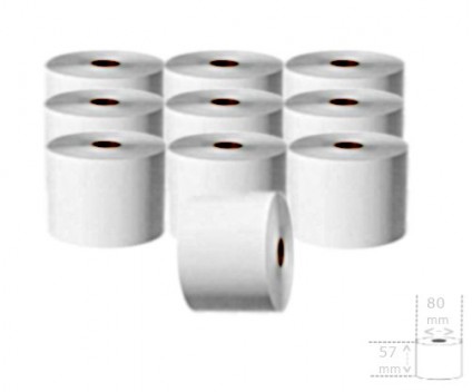10 Thermal Paper Rolls 57x80x12mm