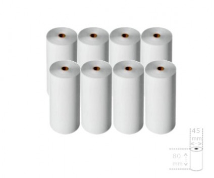 8 Thermal Paper Rolls 80x45x12mm