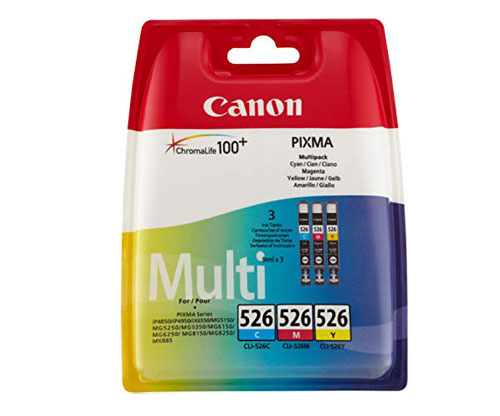 3 Original Ink Cartridges, Canon CLI-526 Color 9ml