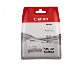 2 Original Ink cartridges, Canon PGI-520 Black 19ml