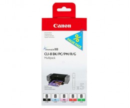 5 Original Ink Cartridges, Canon PGI-8 BK / PC / PM / R / G 13ml