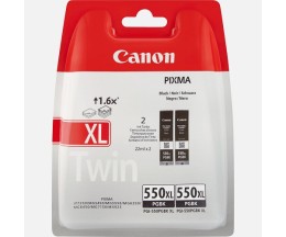 2 Original Ink Cartridges, Canon PGI-550 XL Black 22ml