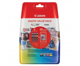 4 Original Ink Cartridges, Canon CLI-526 Color 9ml