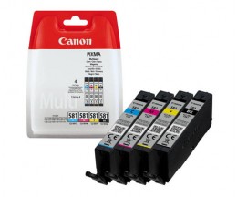 4 Original Ink Cartridges, Canon CLI-581 C / M / Y / PBK