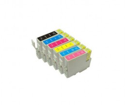6 Compatible Ink Cartridges, Epson T0331-T0336 Black + Color 13ml