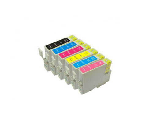6 Compatible Ink Cartridges, Epson T0331-T0336 Black + Color 13ml