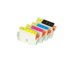 4 Compatible Ink Cartridges, Epson T0321 Black 36ml + T0422-T0424 Color 15.4ml