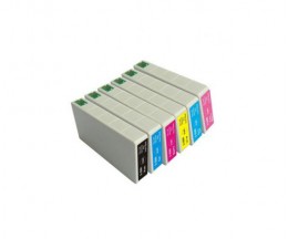 6 Compatible Ink Cartridges, Epson T5591-T5596 Black + Color 16ml
