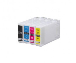 4 Compatible Ink Cartridges, Epson T7901-T7904 / T7911-T7914 / 79 XL Black 42ml + Color 19ml