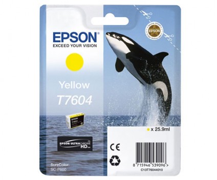 Original Ink Cartridge Epson T7604 Yellow 25.9ml