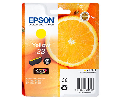Original Ink Cartridge Epson T3344 / 33 Yellow 4.5ml ~ 300 pages