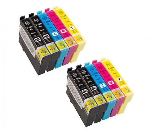 10 Compatible Ink Cartridges, Epson T2991-T2994 / 29 XL Black 17ml + Colors 13ml