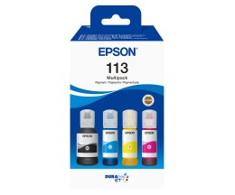 4 Original Ink Cartridges, Epson T06B6 / 113 Black 127ml + Colors 70ml