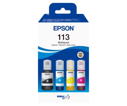 4 Original Ink Cartridges, Epson T06B6 / 113 Black 127ml + Colors 70ml