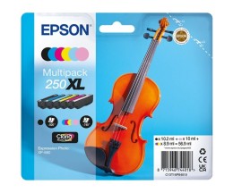 6 Original Ink Cartridges, Epson T16P8 / 250XL Black 10.2ml + Color 8.9ml