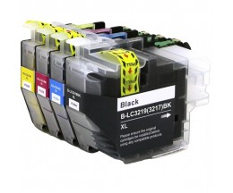 4 Compatible Ink Cartridges, Brother LC-3219XL Black 60ml + Color 18ml