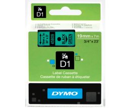 Original Tape DYMO 45809 Black / Green 19mm x 7m