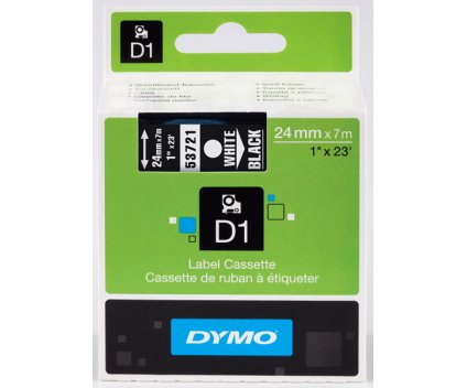 Original Tape DYMO 53721 White / Black 24mm x 7m