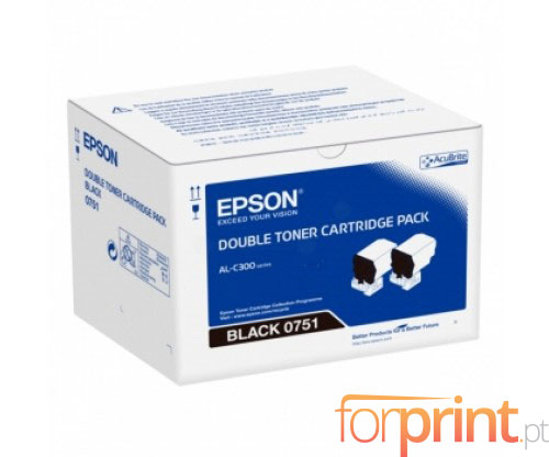 2 Original Toners, Epson S050750 Black ~ 7.300 Pages